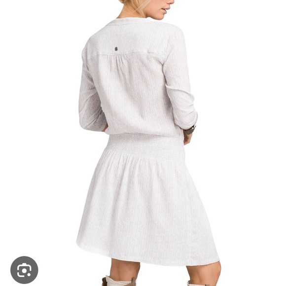 Prana White Textured Dress size medium - Picture 2 of 10